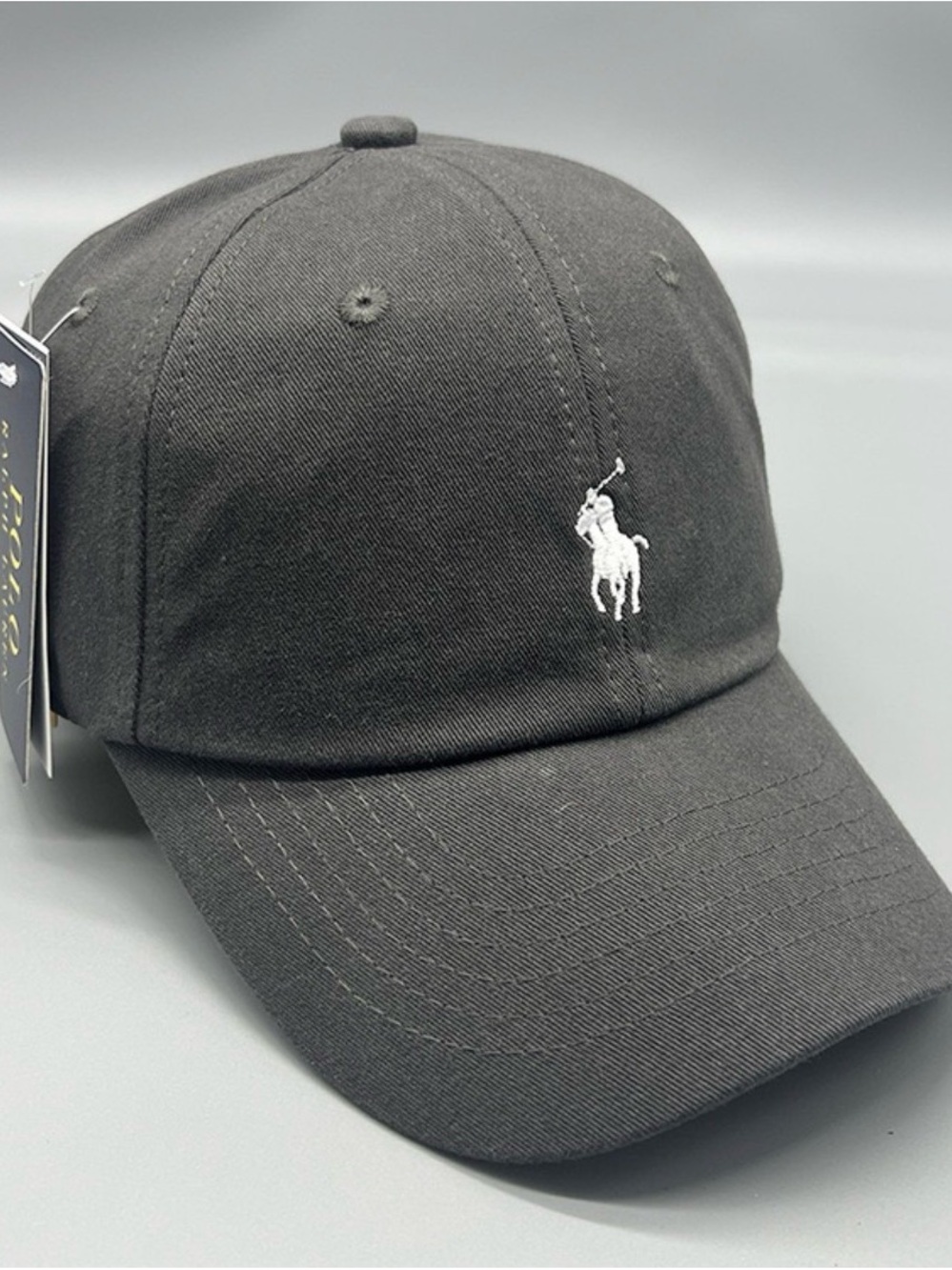 Polo Ralph Lauren Black Classic Baseball Cap with White Pony Logo